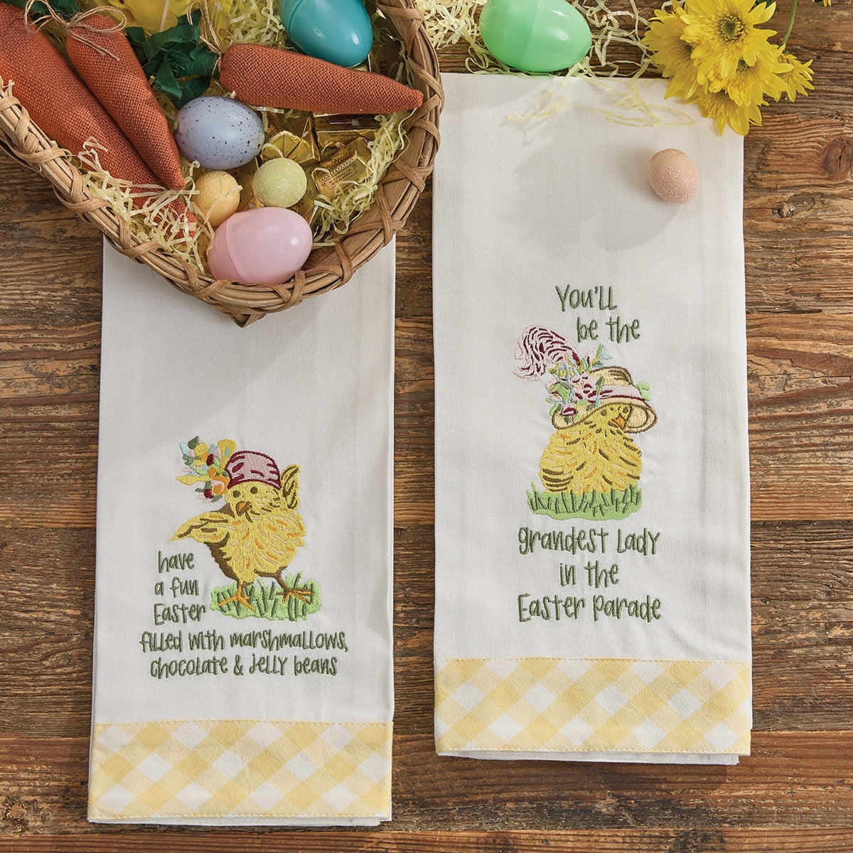 Park Designs Easter Parade Embroidered Dishtowel - Set of 6