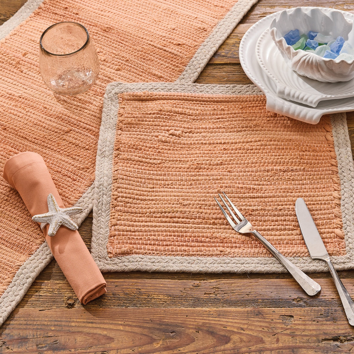 Park Designs Elements Napkin - Peach - Set of 12
