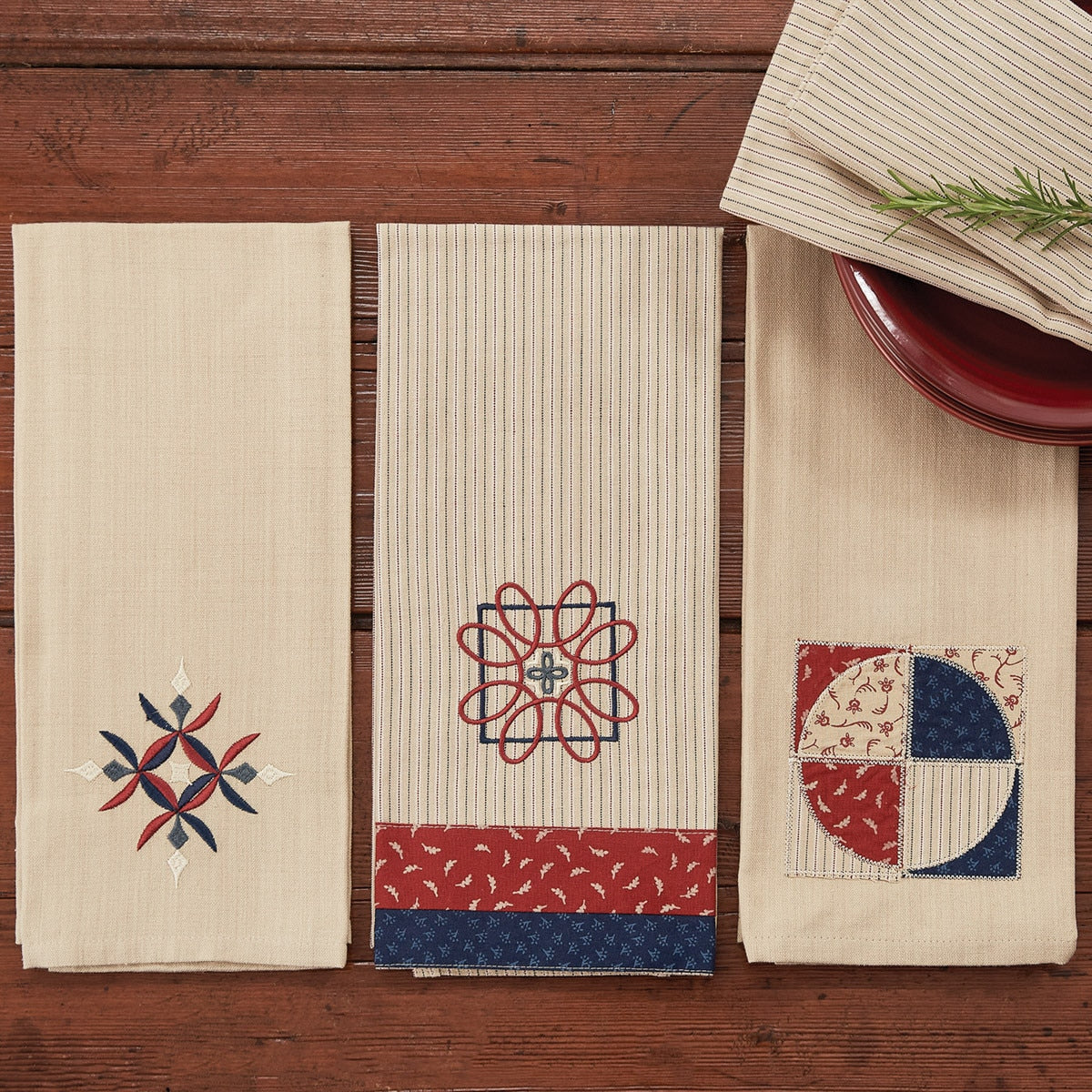 Park Designs Embroideredroidered Medallion Dishtowel - Set of 12
