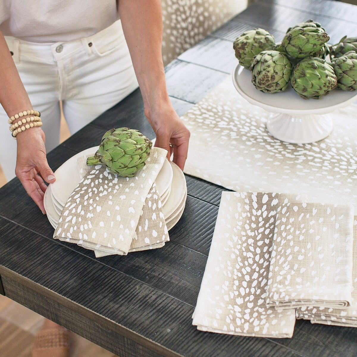 Park Designs Eva & Co Axis Tan Napkins - Set of 4