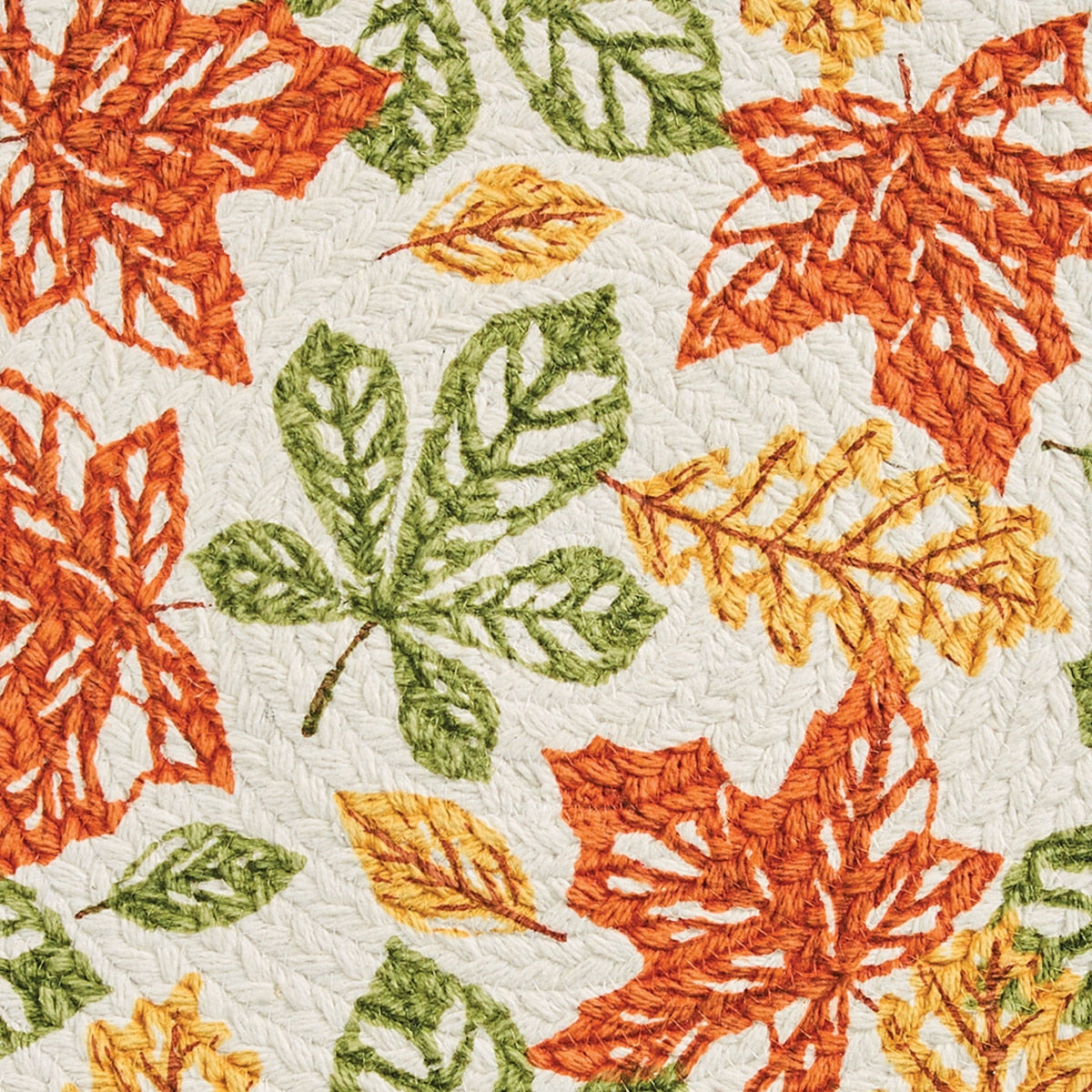 Park Designs Fall Leaves Printed Braided Placemat 15" Dia - Set of 12