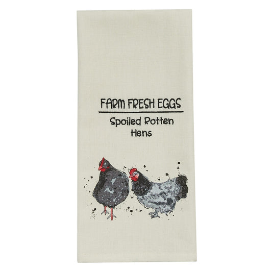 Park Designs Farm Fresh Eggs Print and Embroidered Dishtowel - Set of 2