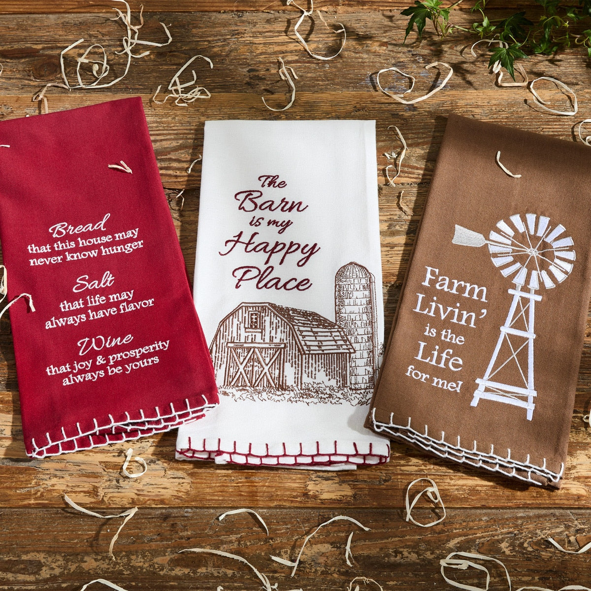 Park Designs Bread Salt Wine Dishtowel - Set of 6