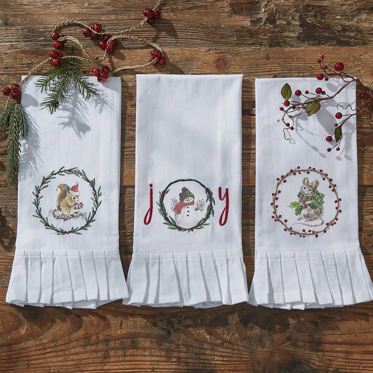 Park Designs Farmhouse Joy Printed Embroidered Flour Sack Dishtowel - Set of 2