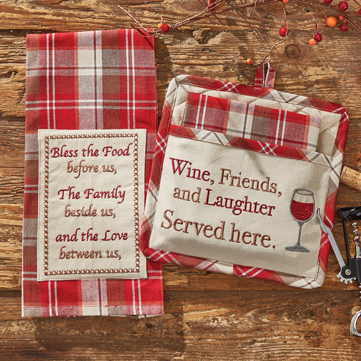 Park Designs Fireside Plaid Decorative Dishtowel - Set of 2