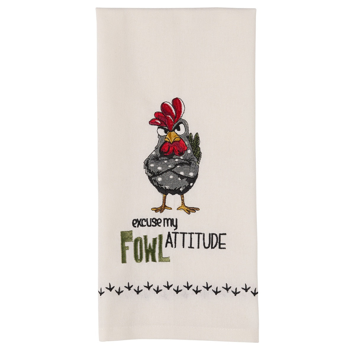 Park Designs Fowl Attitude Embroidered Dishtowel - Set of 6
