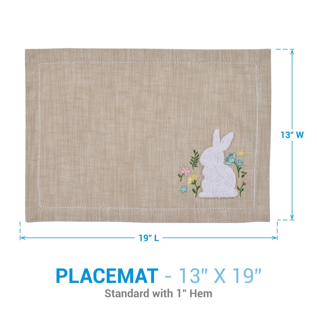 Park Designs Fuzzy Bunny Placemat - Set of 12