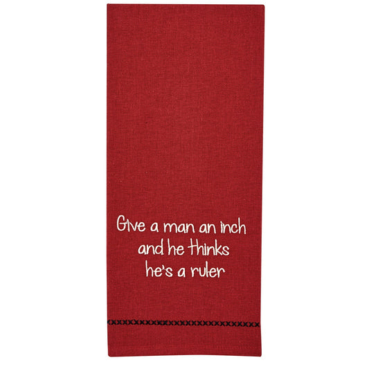 Park Designs Give A Man Sentiment Dishtowel - Set of 6
