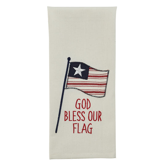 Park Designs God Bless Our Flag Applique Dishtowel - Set of 2