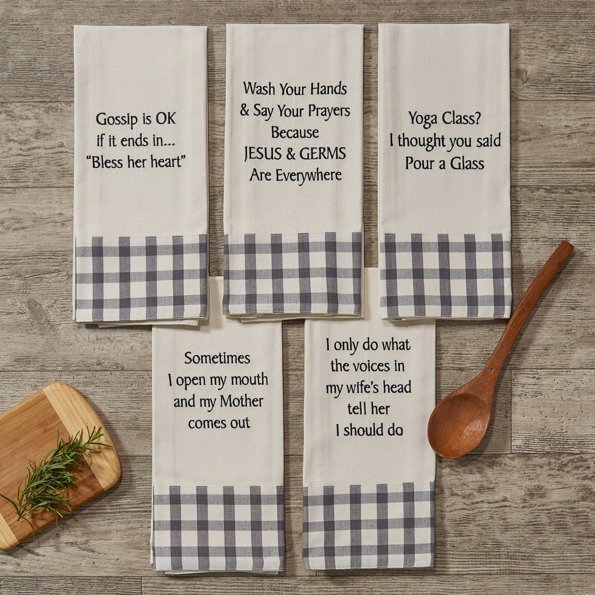 Park Designs Mother Comes Out Embroidered Dishtowel - Set of 2