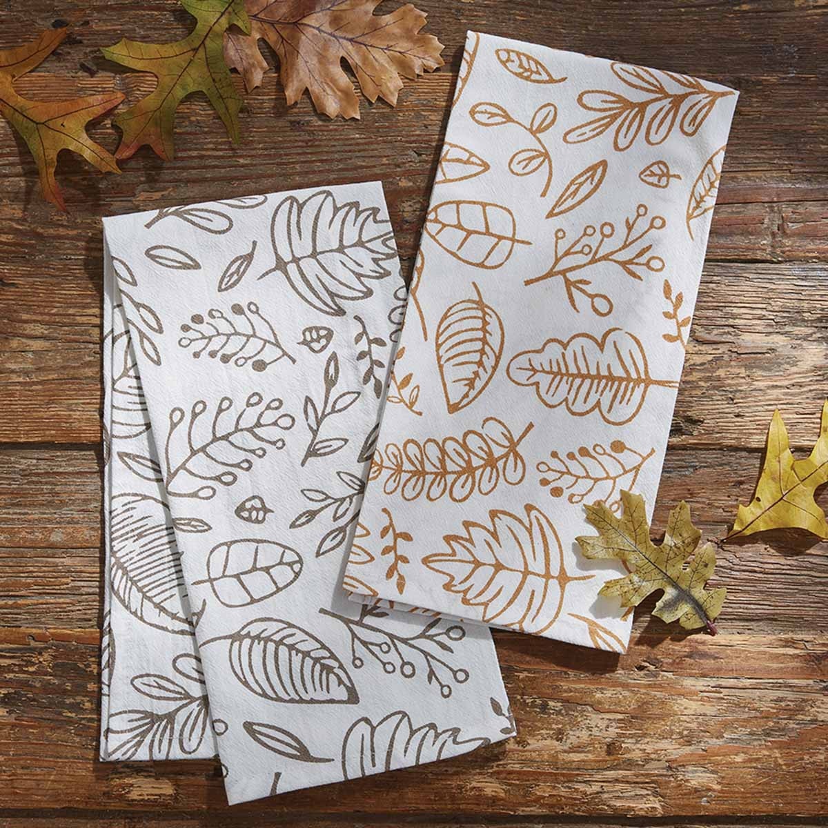Park Designs Graphic Leaf 2 Dishtowel Set - Set of 4