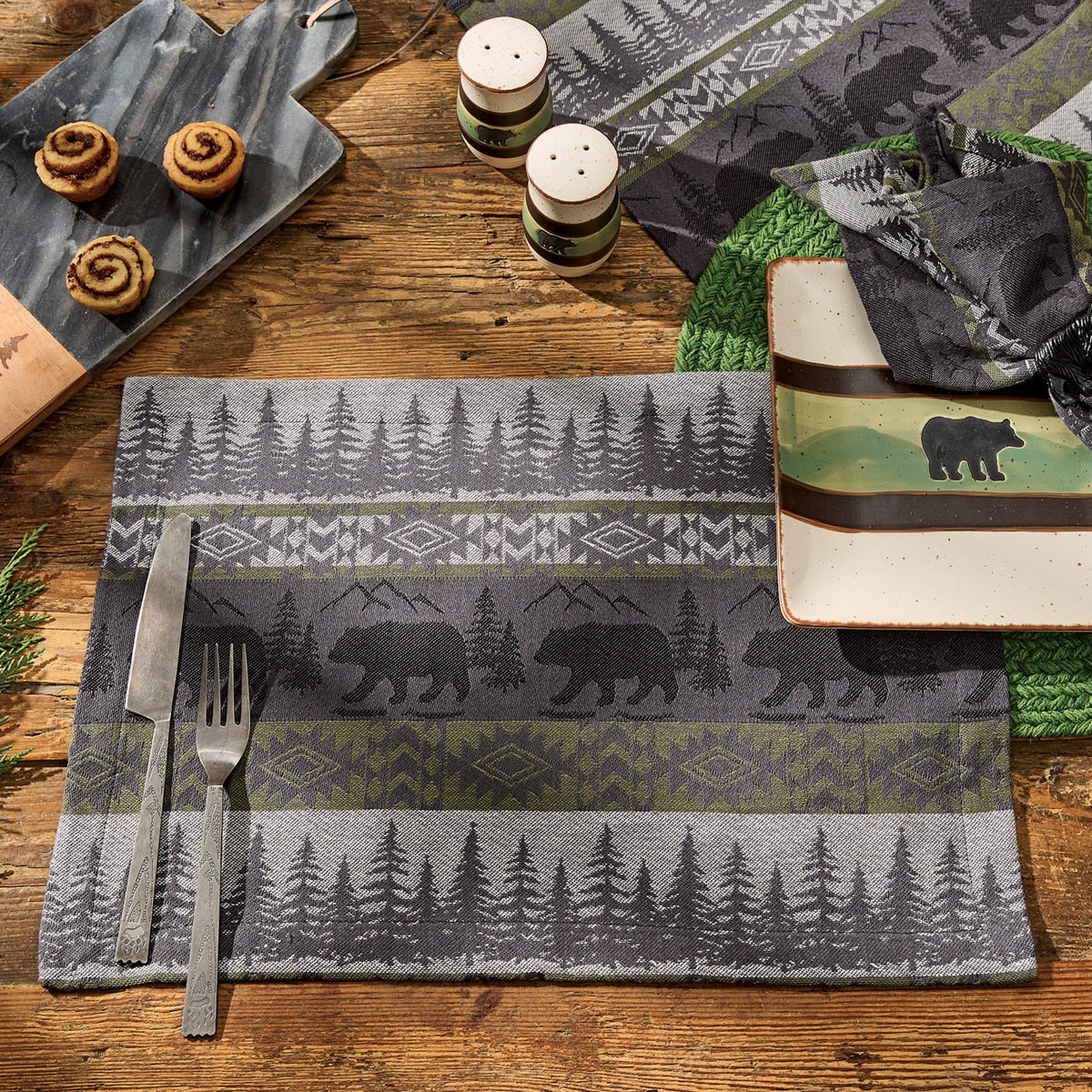 Park Designs Green Mountain Bear Placemat - Set of 12