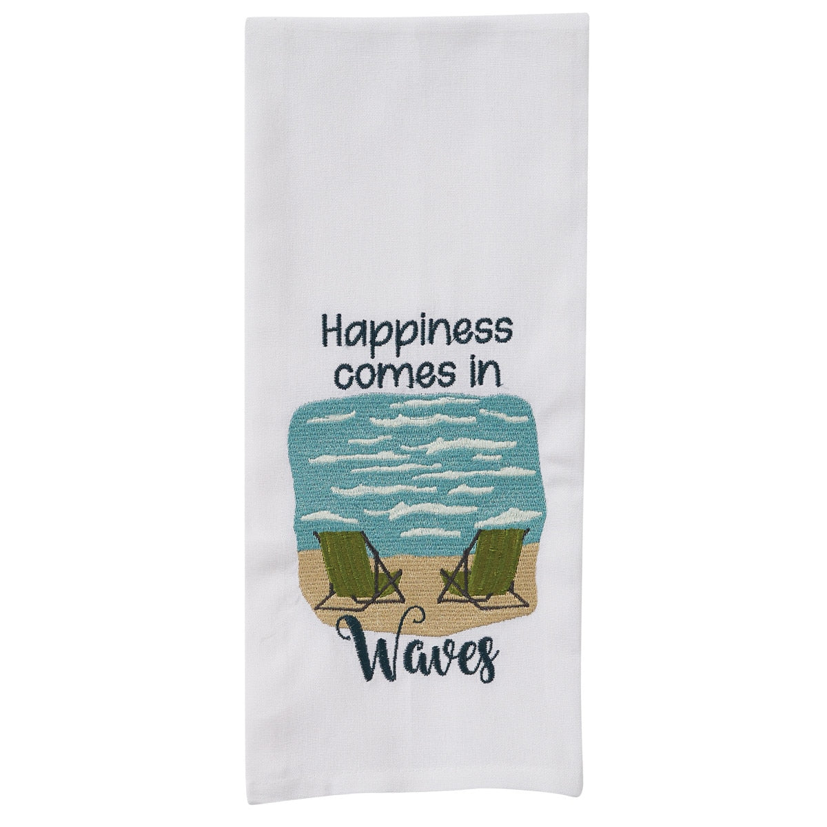 Park Designs Happiness Comes In Waves Dishtowel - Set of 6