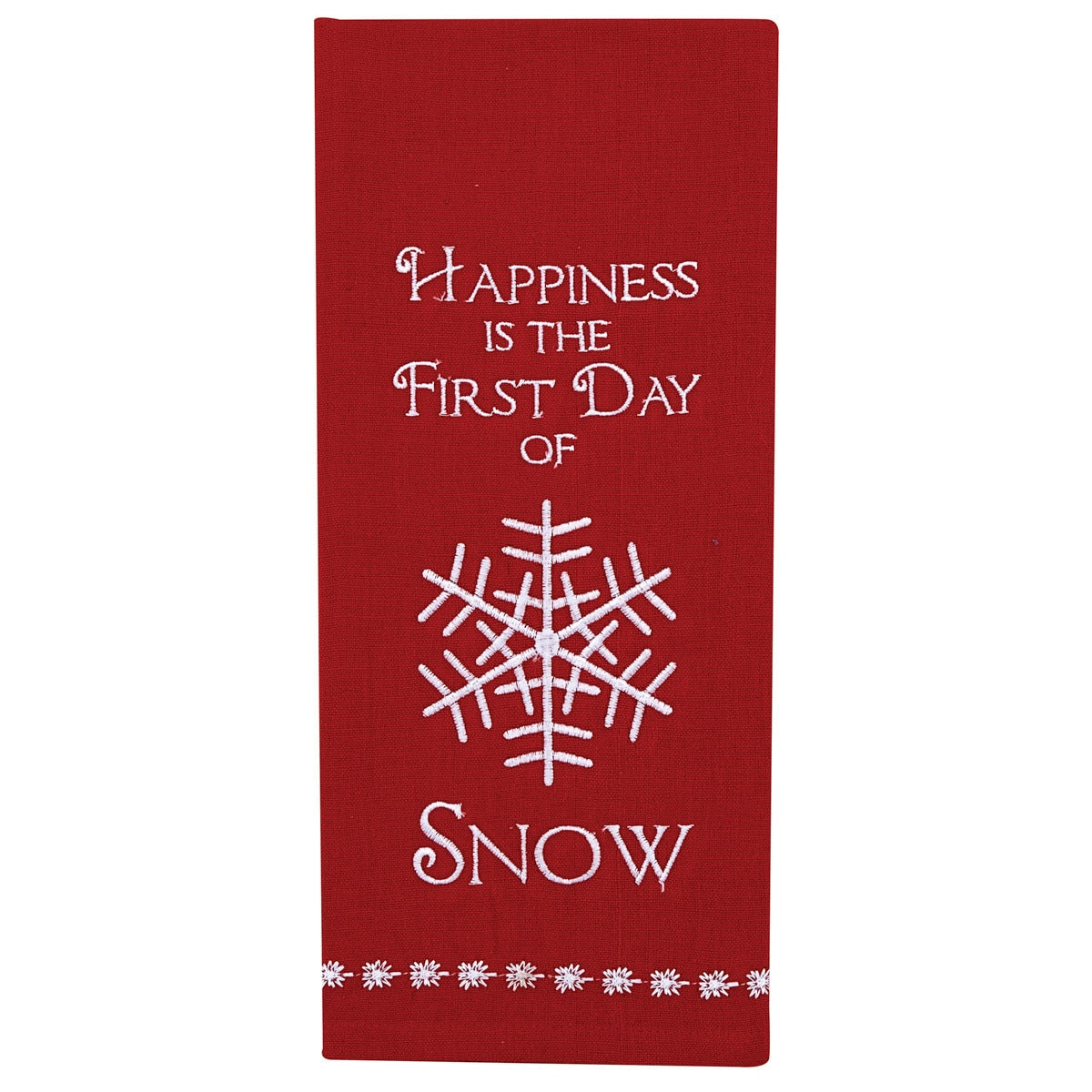 Park Designs Happiness Snow Embroidered Dishtowel - Set of 2