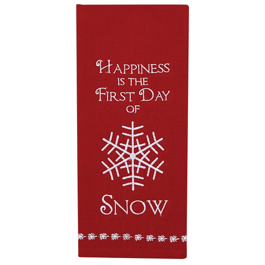 Park Designs Happiness Snow Embroidered Dishtowel - Set of 2