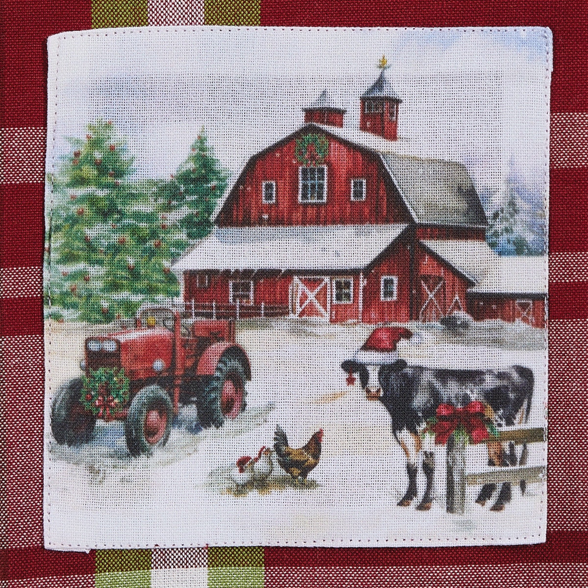 Park Designs Happy Holidays Plaid Decorative Dishtowel - Set of 6