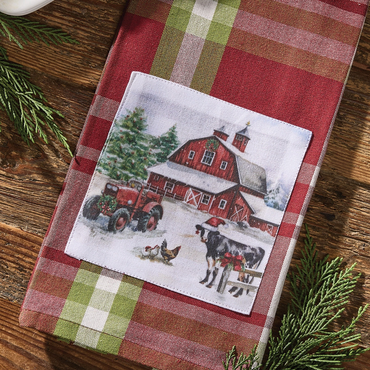 Park Designs Happy Holidays Plaid Decorative Dishtowel - Set of 6