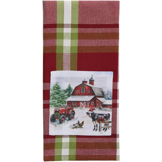 Park Designs Happy Holidays Plaid Decorative Dishtowel - Set of 6
