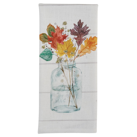 Park Designs Harvest Home Mason Jar Leaves Dishtowel - Set of 2