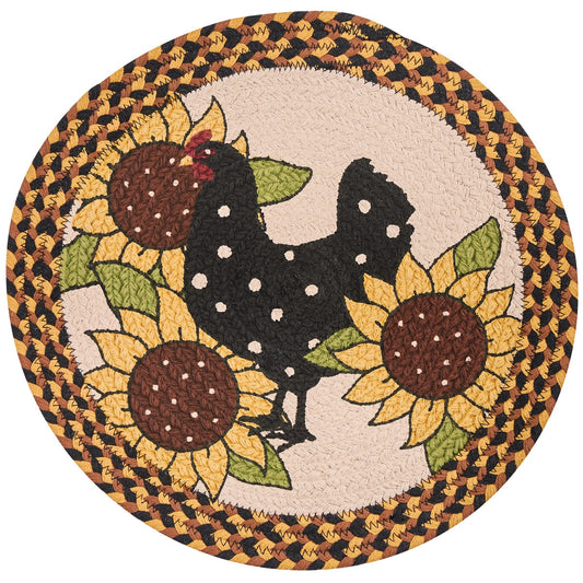 Park Designs Henny Penny Printed Braided Placemat 15" Dia - Set of 12