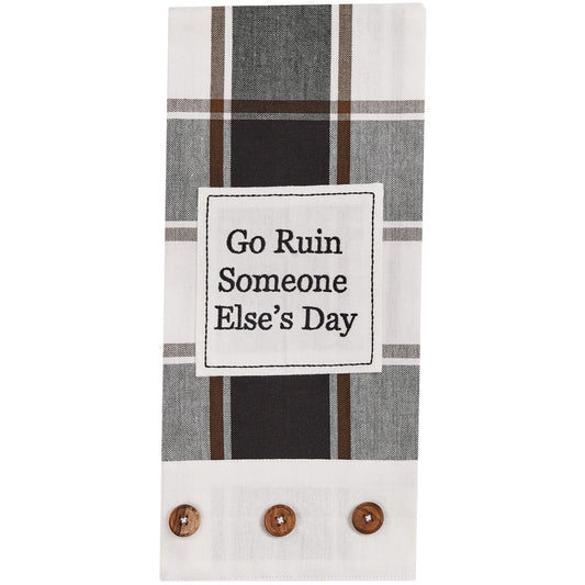 Park Designs Hixon Button Dishtowel - Set of 6
