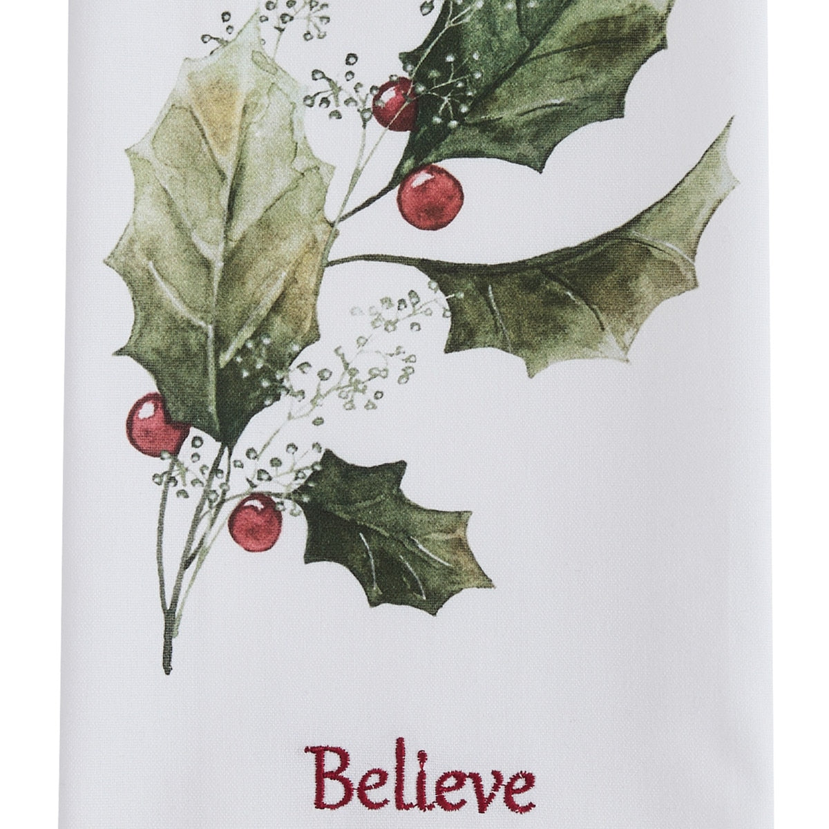 Park Designs Holly And Berries Believe Dishtowel - Set of 6