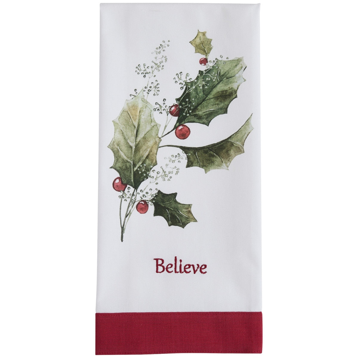 Park Designs Holly And Berries Believe Dishtowel - Set of 6