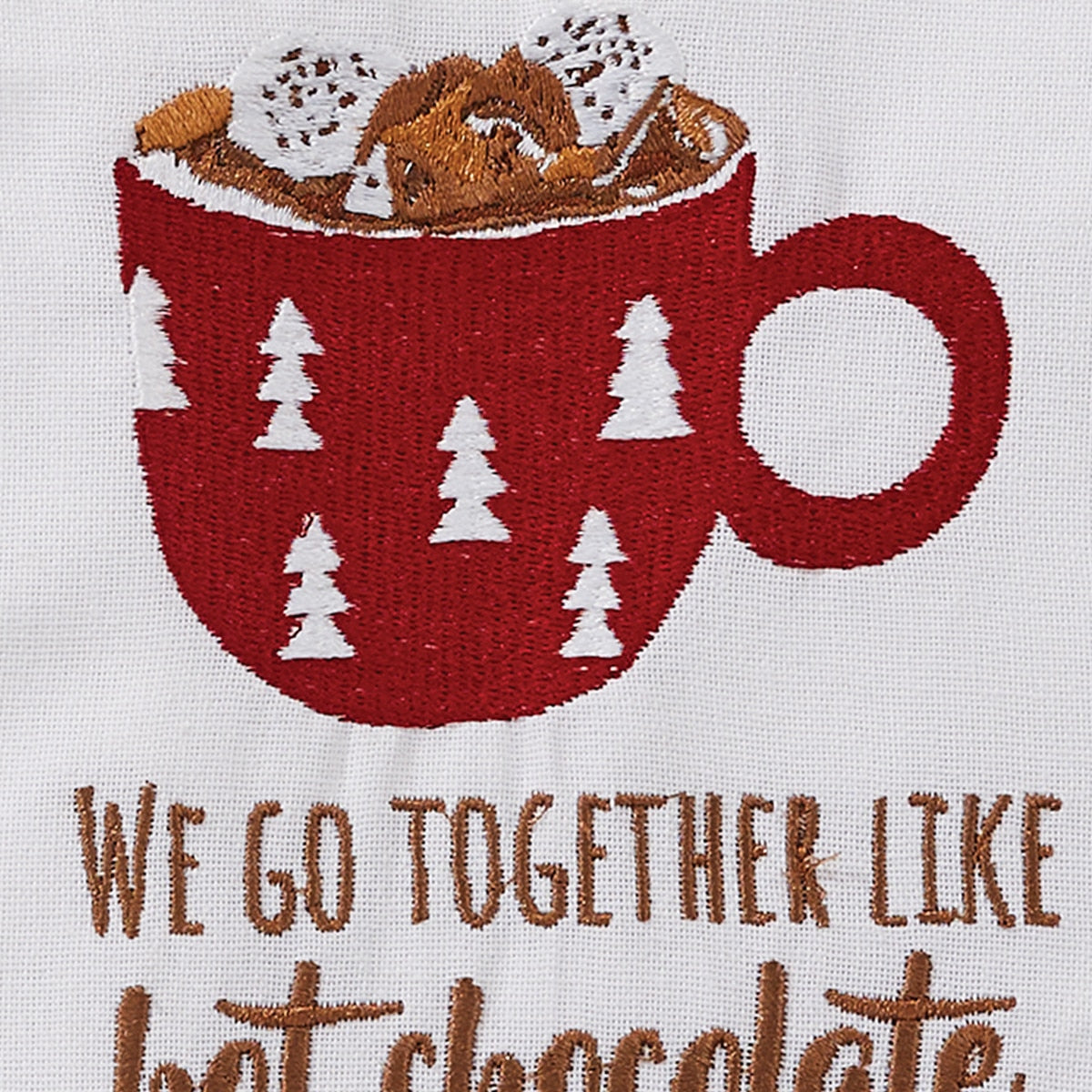 Park Designs Hot Chocolate Embroidered Dishtowel - Set of 6