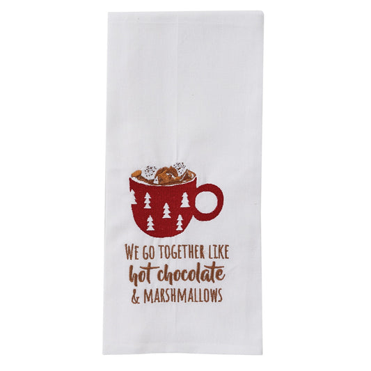 Park Designs Hot Chocolate Embroidered Dishtowel - Set of 6
