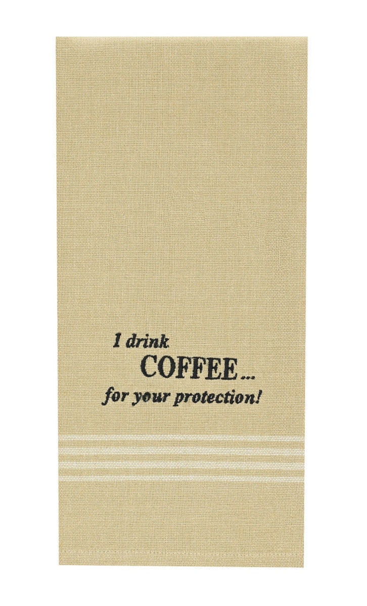Park Designs I Drink Coffee Embroidered Dishtowel - Set of 2