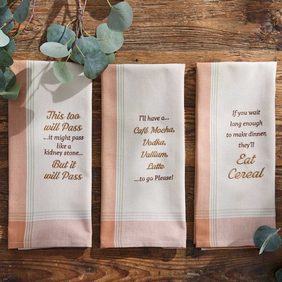 Park Designs I'll Have A Cafe Sentiment Dishtowel - Set of 6