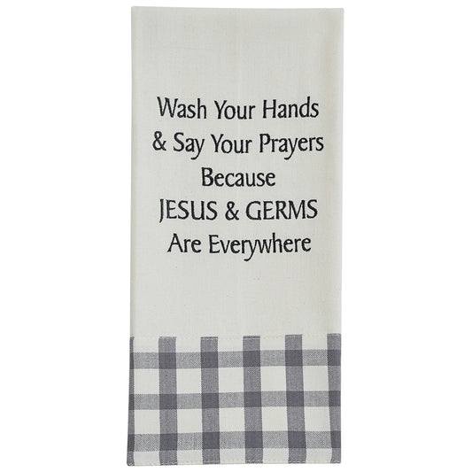 Park Designs Jesus And Germs Embroidered Dishtowel - Set of 2