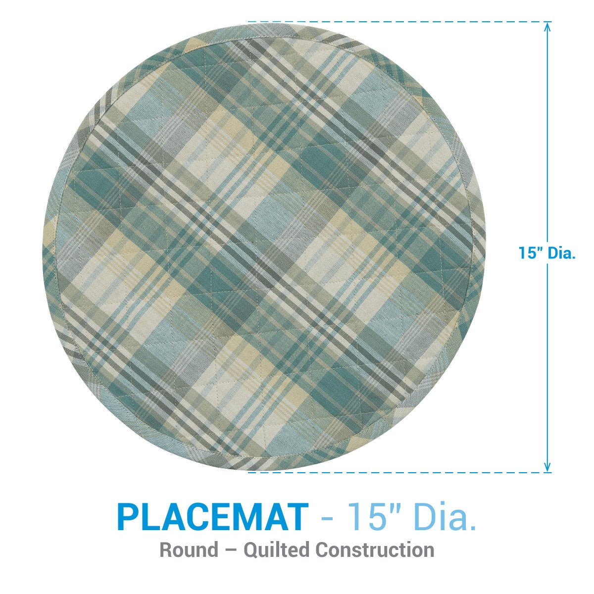 Park Designs Jolie Round Quilted Placemat 15" Dia - Set of 12