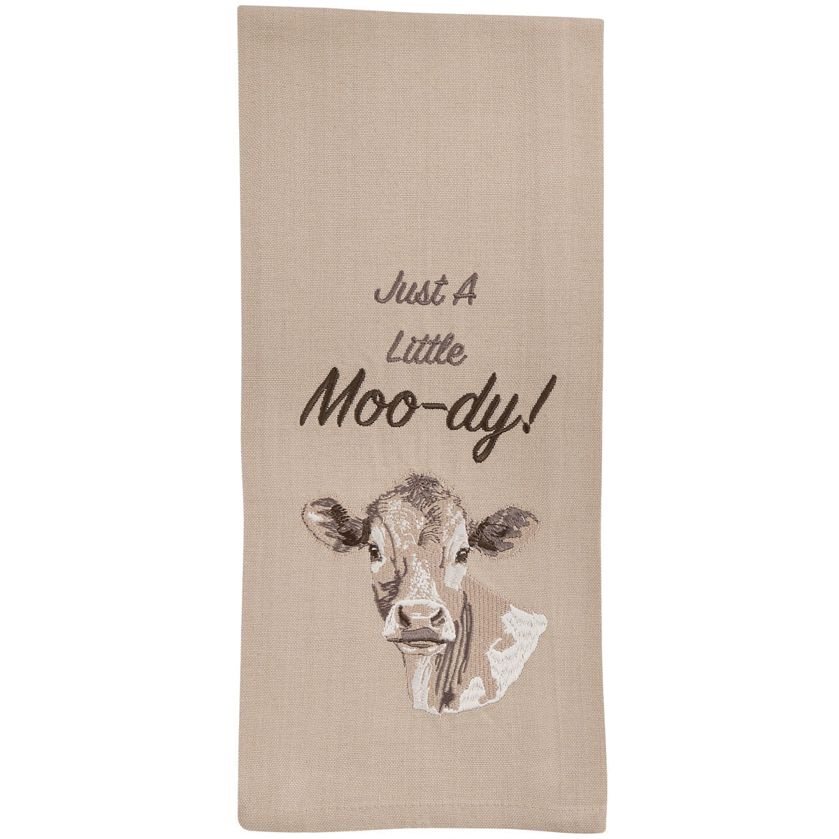 Park Designs Just A Little Moo-Dy Embroidered Dishtowel - Set of 6