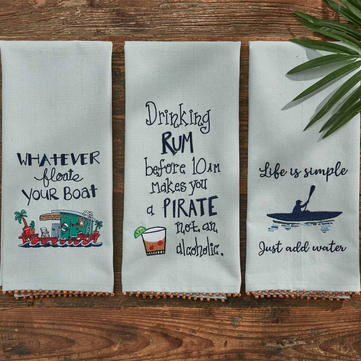 Park Designs Just Add Water Embrioidered Dishtowel - Set of 2