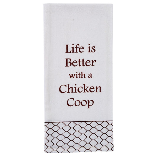 Park Designs Life Is Better Flour Sack Printed Dishtowel - Set of 6
