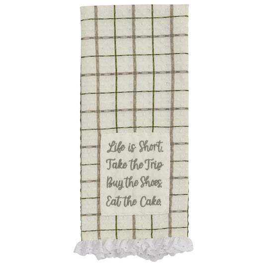 Park Designs Life Is Short Dishtowel - Set of 2