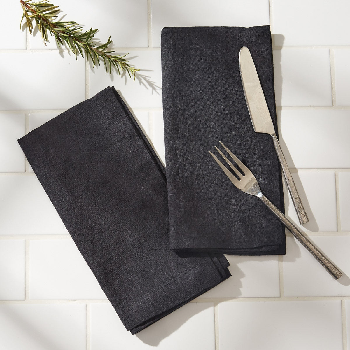 Park Designs Linen Napkin - Black - Set of 12