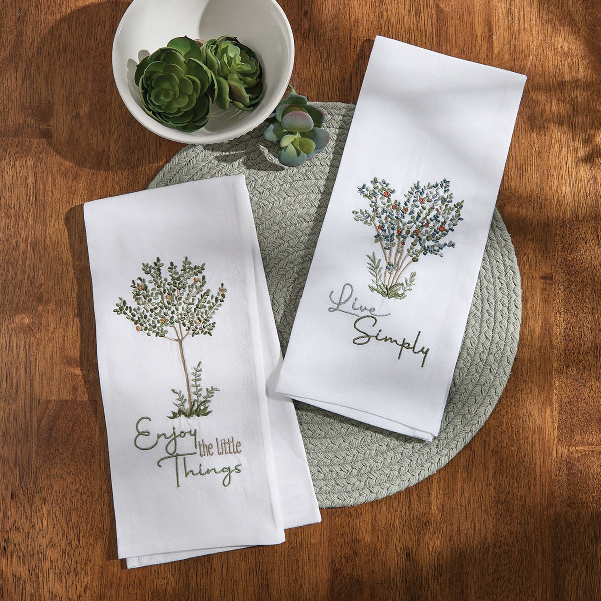 Park Designs Live Simply Dishtowel - Set of 6