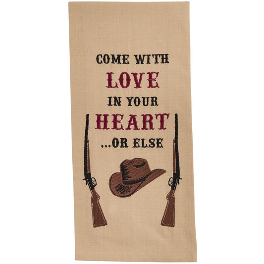 Park Designs Love In Your Heart Embroidered Dishtowel - Set of 6