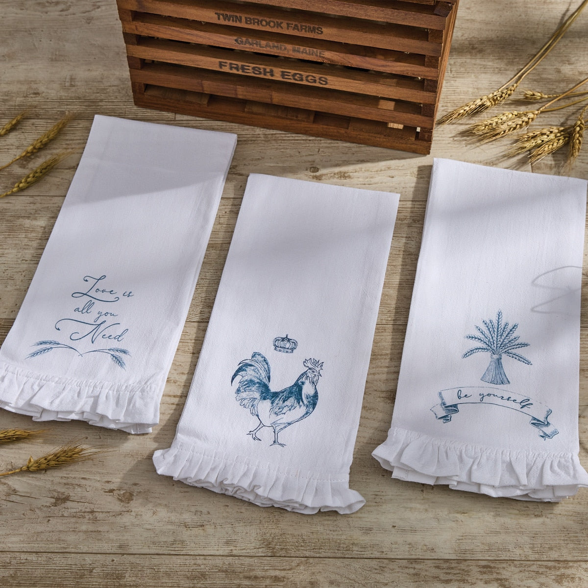 Park Designs Rooster With Crown Dishtowel - Set of 6