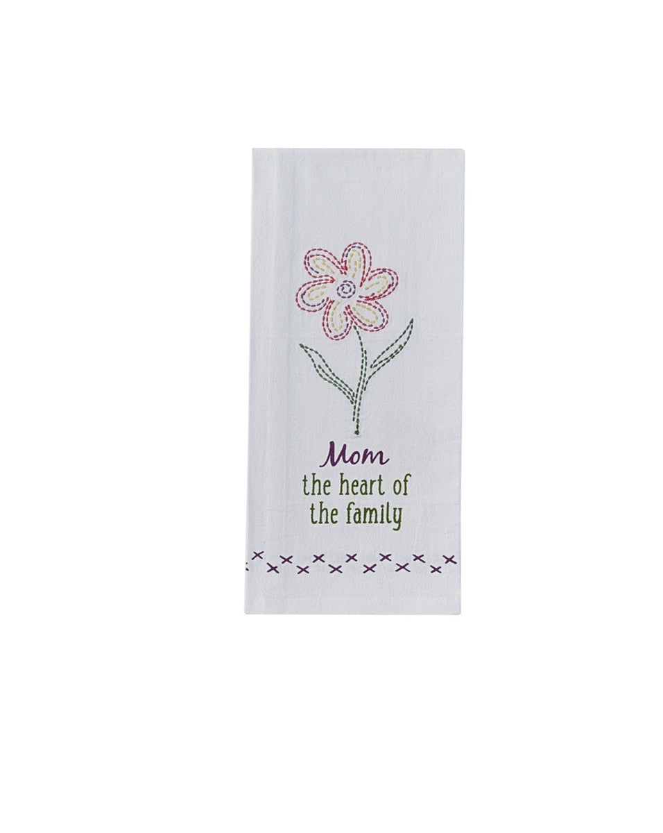 Park Designs Mom The Heart Embroidered Dishtowel - Set of 2