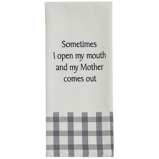 Park Designs Mother Comes Out Embroidered Dishtowel - Set of 2