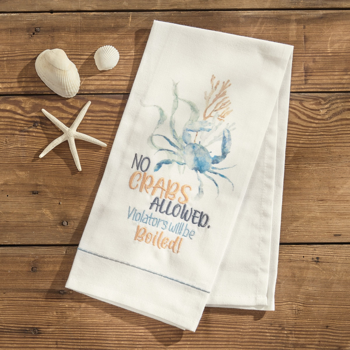 Park Designs No Crabs Allowed Dishtowel - Set of 6