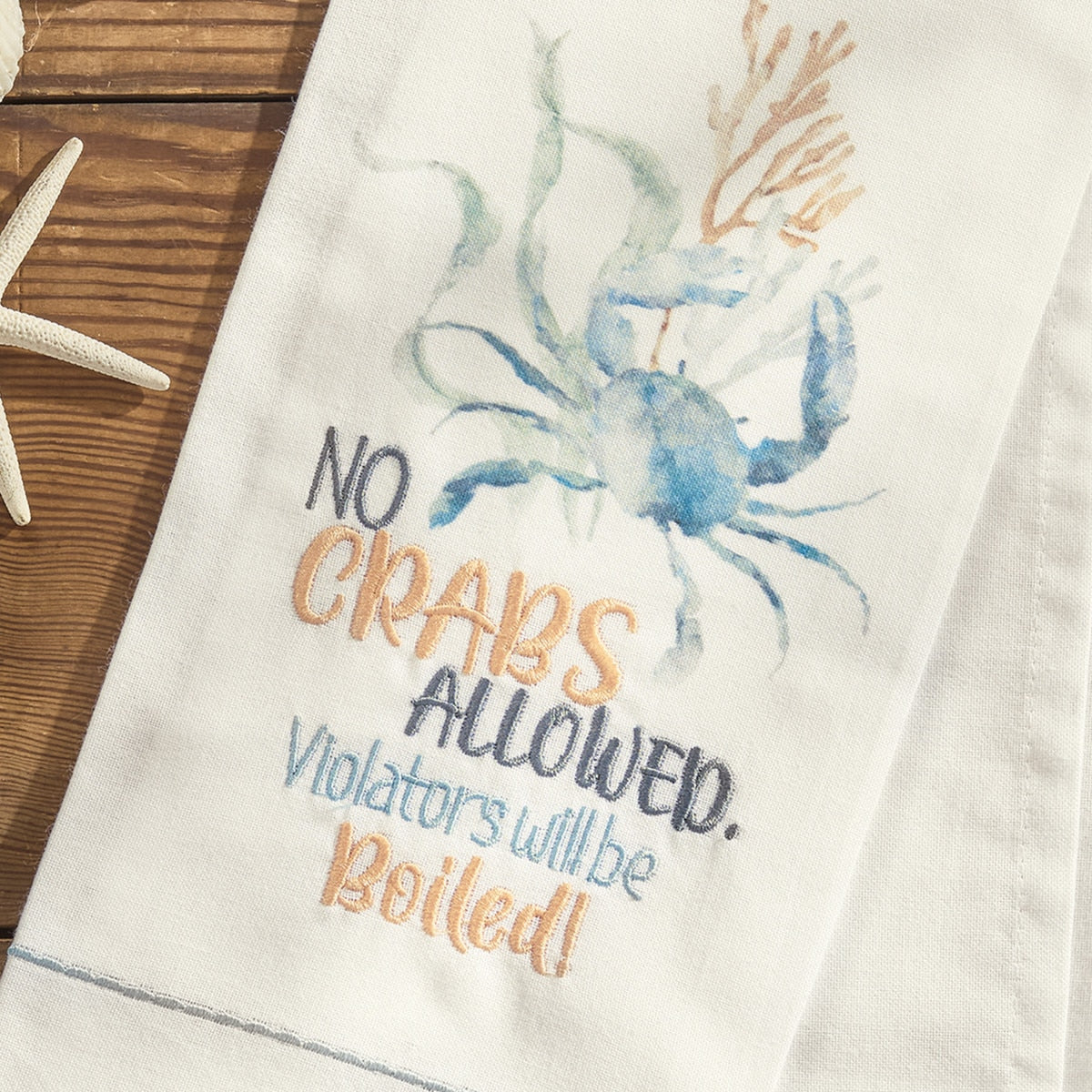Park Designs No Crabs Allowed Dishtowel - Set of 6