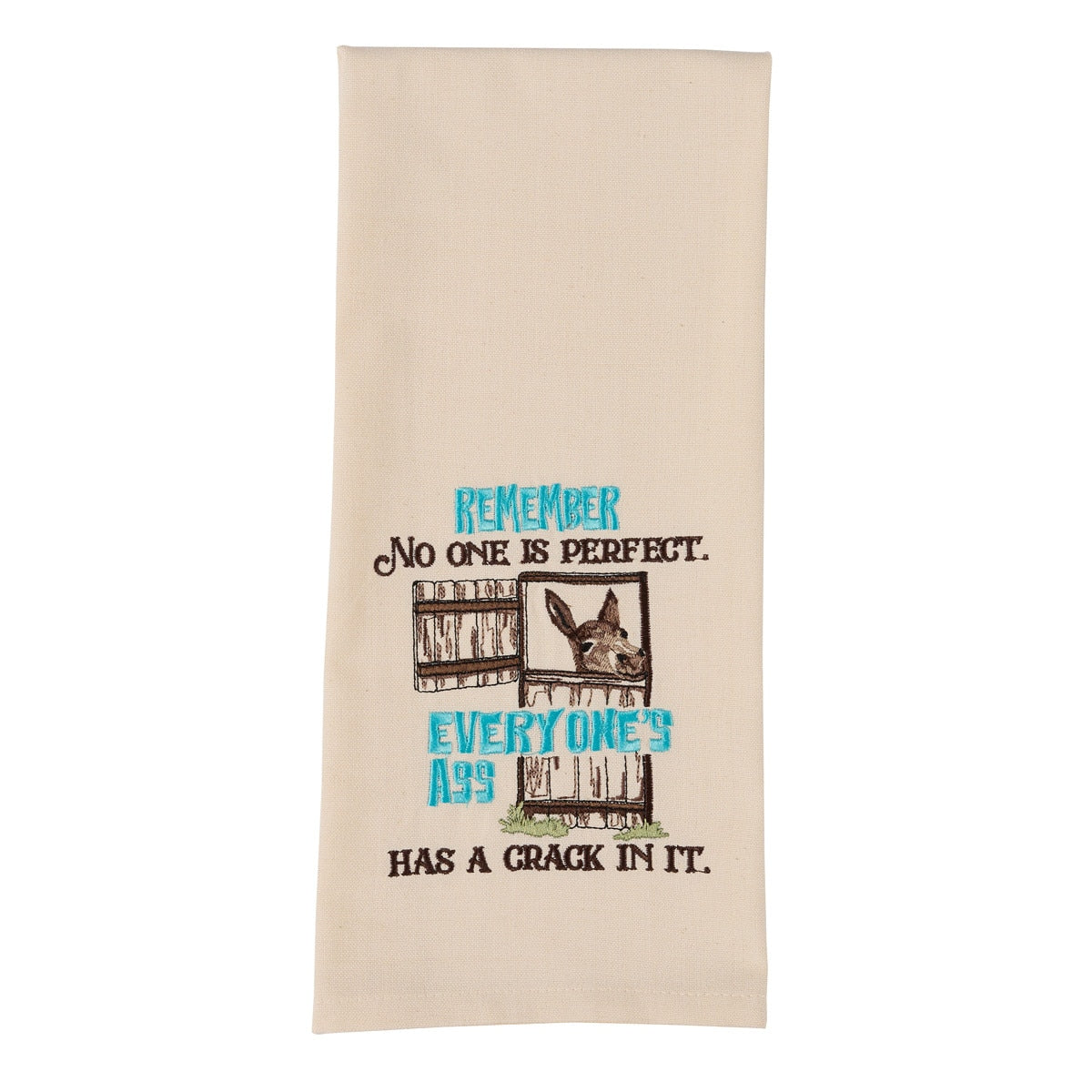 Park Designs No One Is Perfect Embroidered Dishtowel - Set of 6