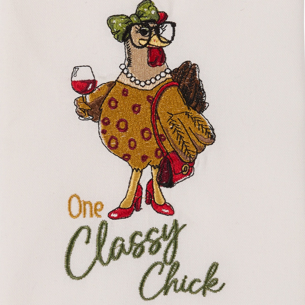Park Designs One Classy Chick Embroidered Dishtowel - Set of 6