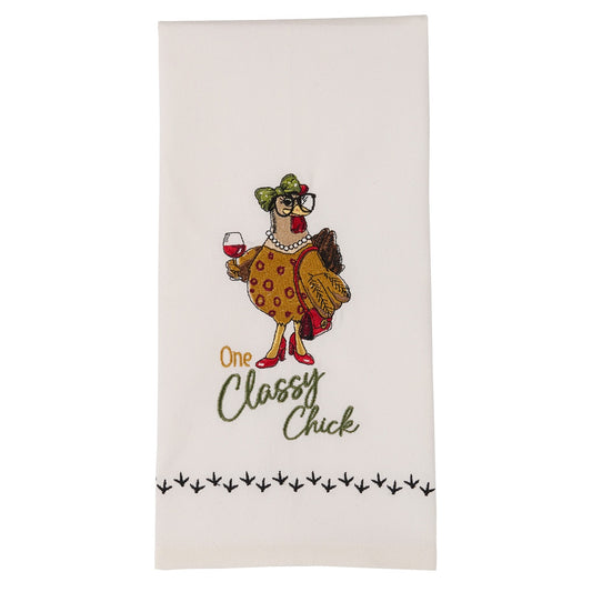 Park Designs One Classy Chick Embroidered Dishtowel - Set of 6