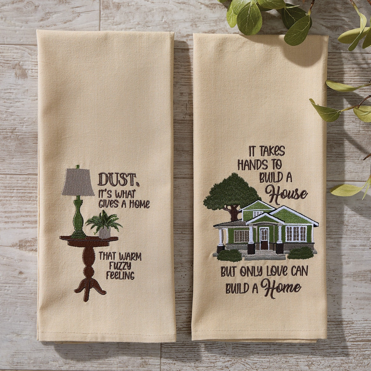 Park Designs Dust Embroidered Dishtowel - Set of 6