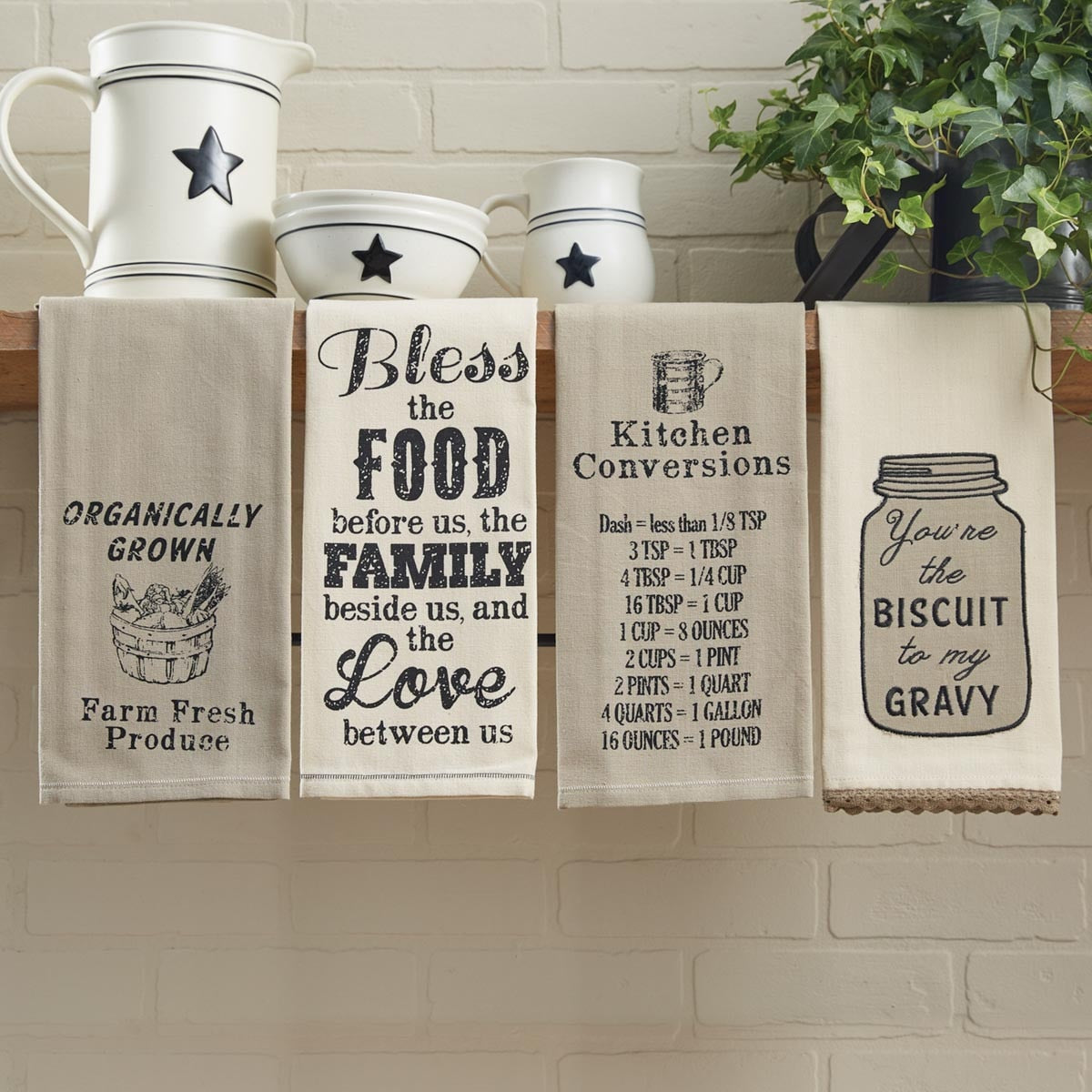 Park Designs Organically Grown Print Dishtowel - Set of 6